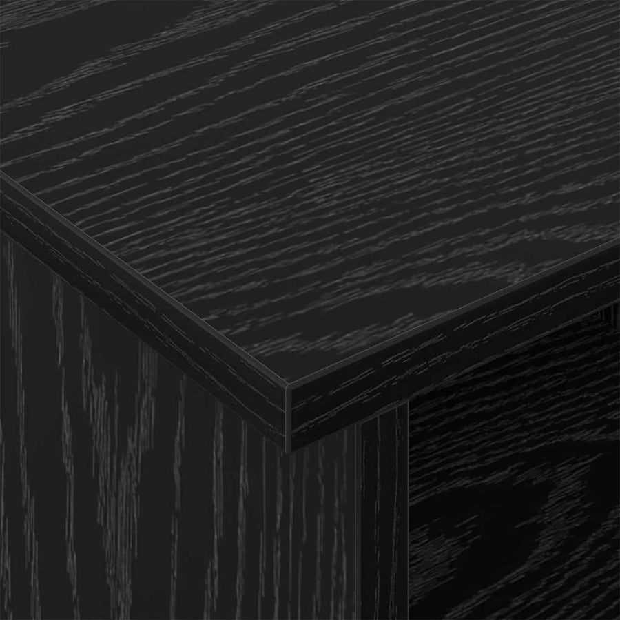 TV-standaard Zwart Eiken 100 x 35 x 35 cm Bewerkt hout