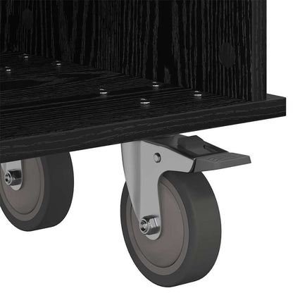 TV-standaard Zwart Eiken 100 x 35 x 35 cm Bewerkt hout