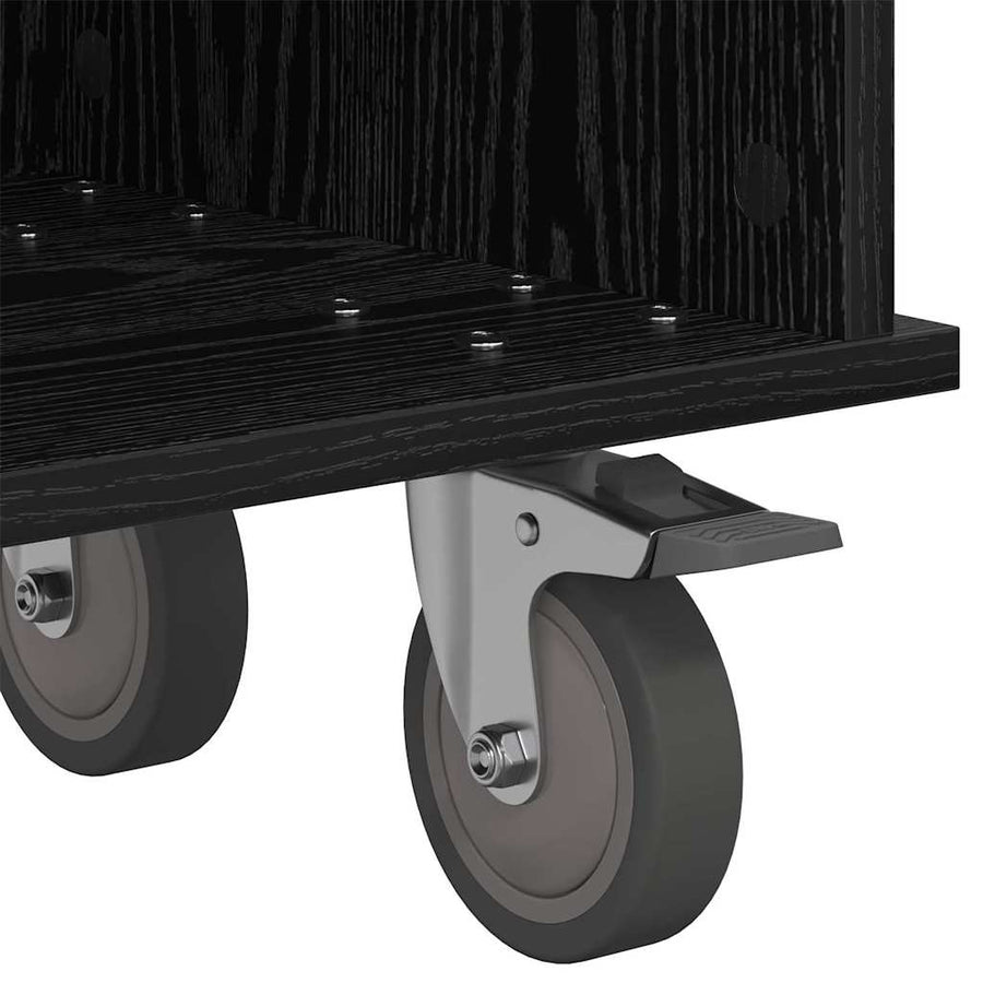TV-standaard Zwart Eiken 100 x 35 x 35 cm Bewerkt hout