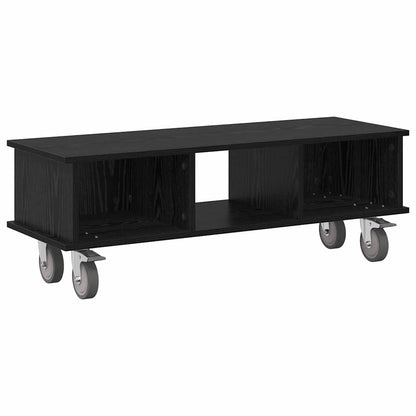 TV-standaard Zwart Eiken 100 x 35 x 35 cm Bewerkt hout
