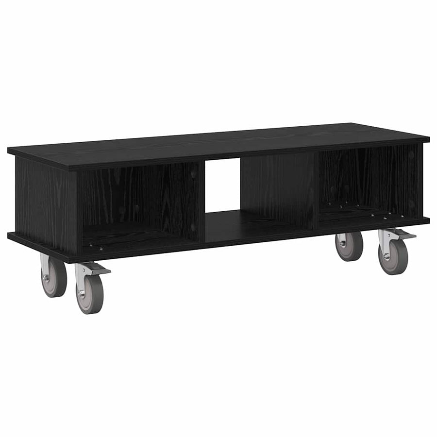 TV-standaard Zwart Eiken 100 x 35 x 35 cm Bewerkt hout