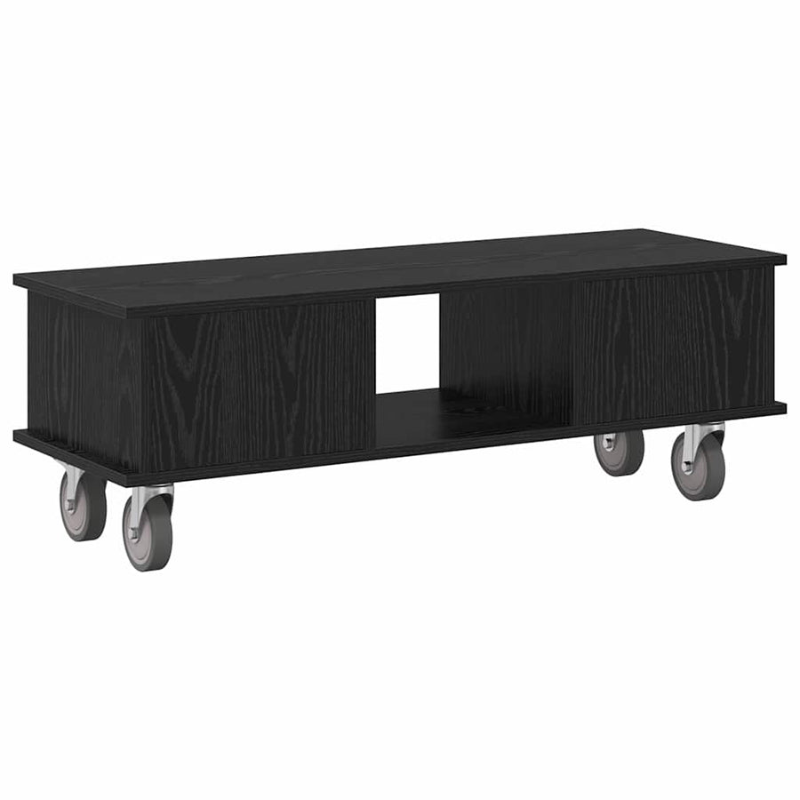 TV-standaard Zwart Eiken 100 x 35 x 35 cm Bewerkt hout