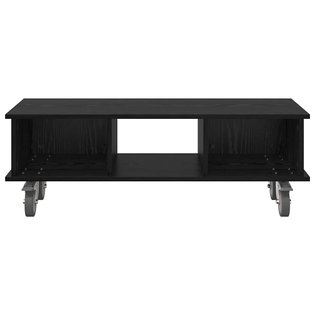 TV-standaard Zwart Eiken 100 x 35 x 35 cm Bewerkt hout