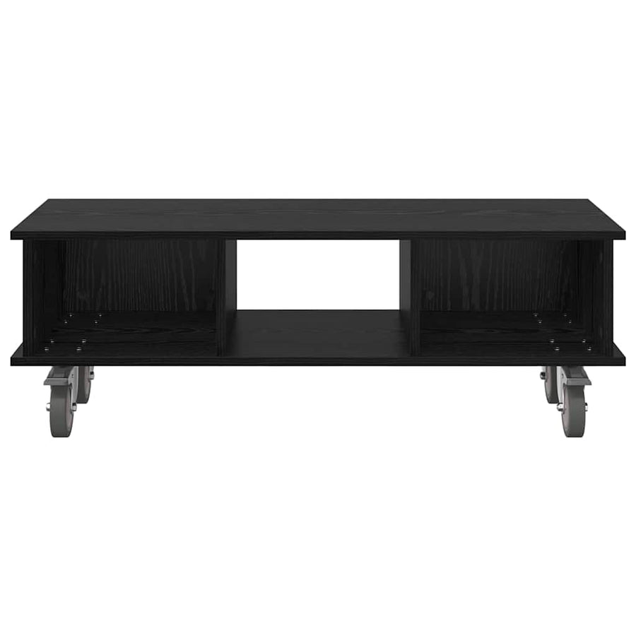 TV-standaard Zwart Eiken 100 x 35 x 35 cm Bewerkt hout