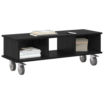 TV-standaard Zwart Eiken 100 x 35 x 35 cm Bewerkt hout