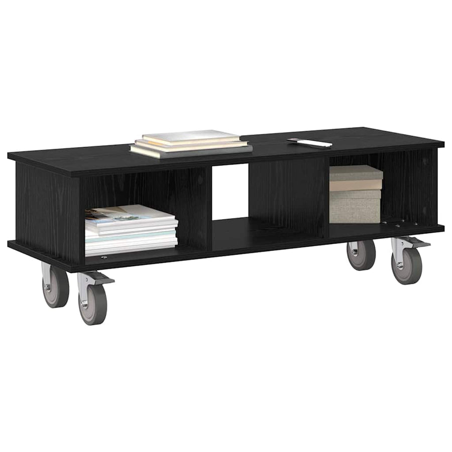 TV-standaard Zwart Eiken 100 x 35 x 35 cm Bewerkt hout