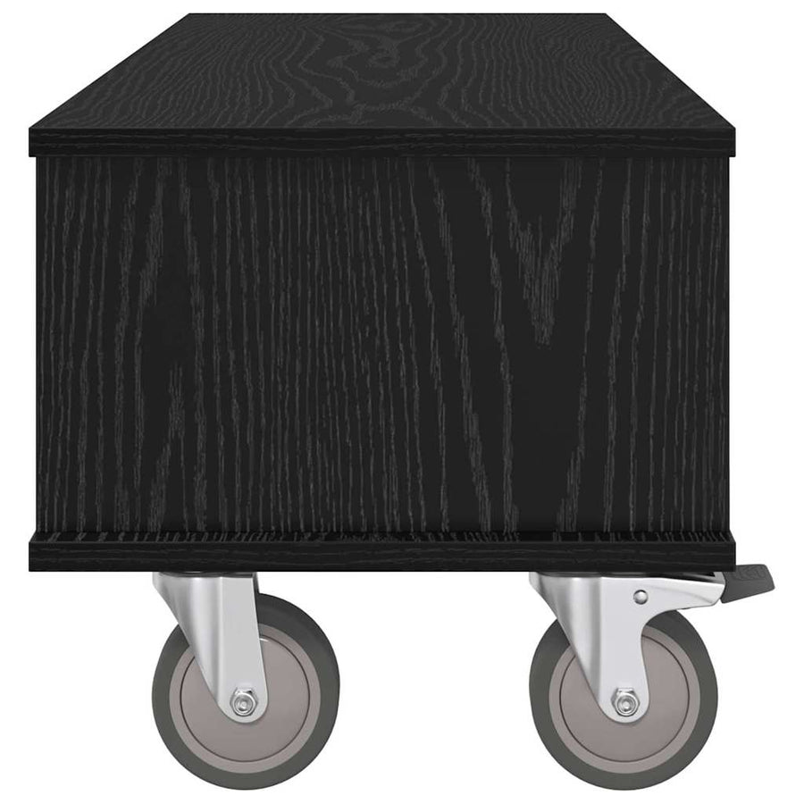 TV-standaard Zwart Eiken 100 x 35 x 35 cm Bewerkt hout