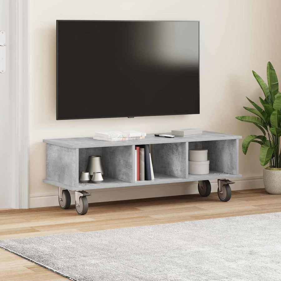 TV-standaard Beton Grijs 100 x 35 x 35 cm Bewerkt hout