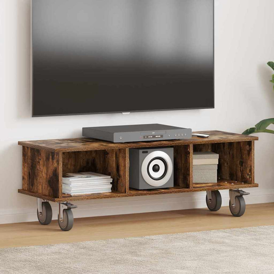 TV-standaard Gerookt eiken 100 x 35 x 35 cm Bewerkt hout