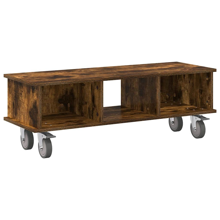 TV-standaard Gerookt eiken 100 x 35 x 35 cm Bewerkt hout