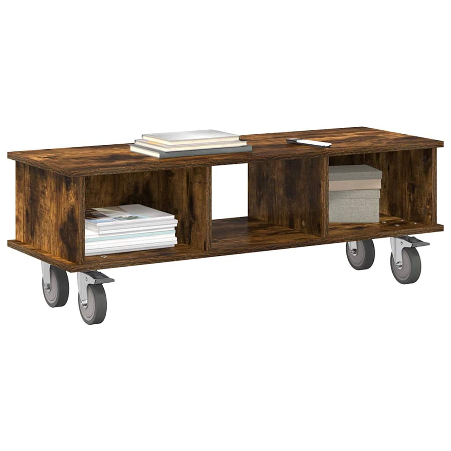 TV-standaard Gerookt eiken 100 x 35 x 35 cm Bewerkt hout
