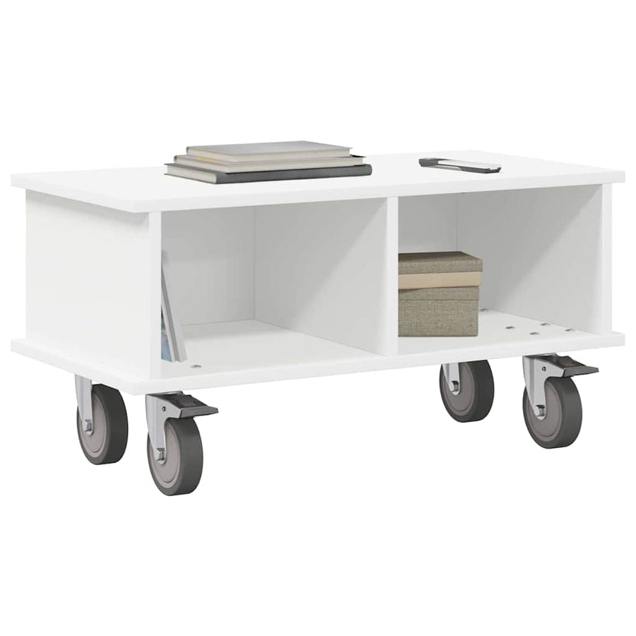 TV-standaard Wit 68,5 x 35 x 35 cm Bewerkt hout