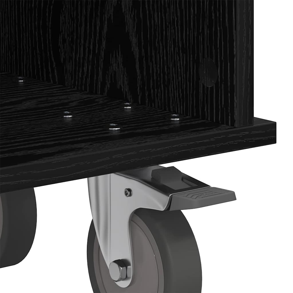 TV-standaard Zwart Eiken 68,5 x 35 x 35 cm Bewerkt hout
