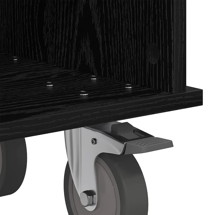 TV-standaard Zwart Eiken 68,5 x 35 x 35 cm Bewerkt hout