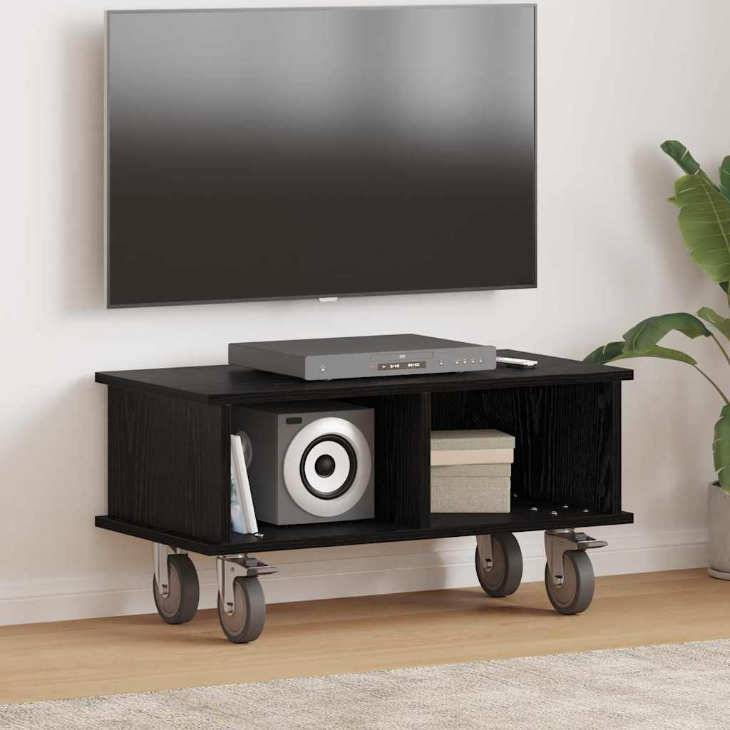TV-standaard Zwart Eiken 68,5 x 35 x 35 cm Bewerkt hout