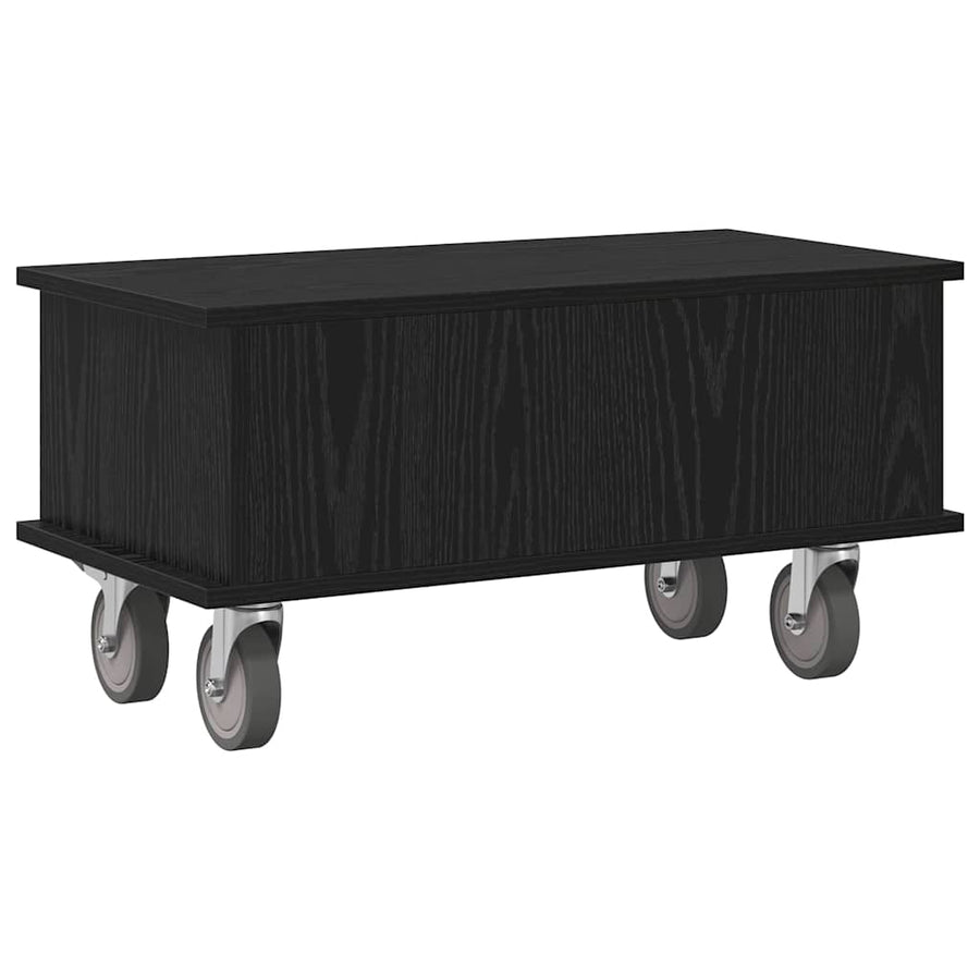 TV-standaard Zwart Eiken 68,5 x 35 x 35 cm Bewerkt hout