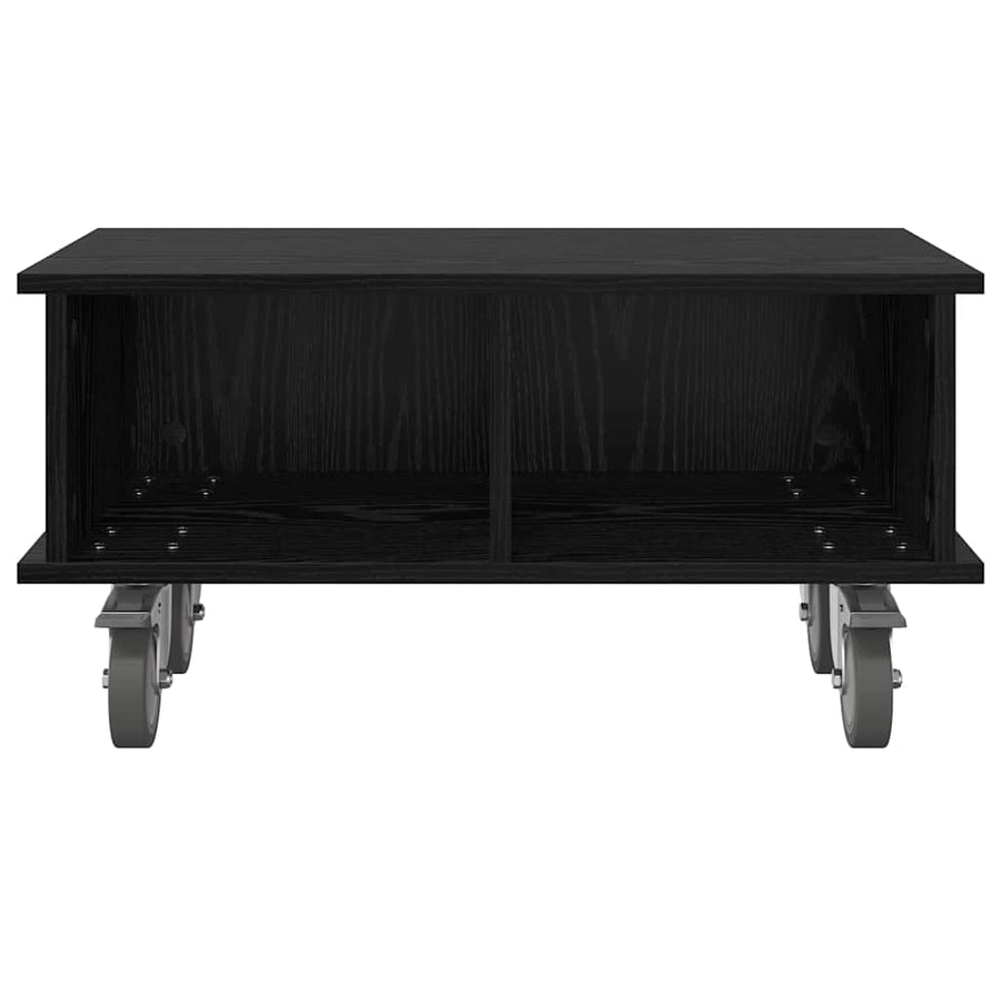 TV-standaard Zwart Eiken 68,5 x 35 x 35 cm Bewerkt hout