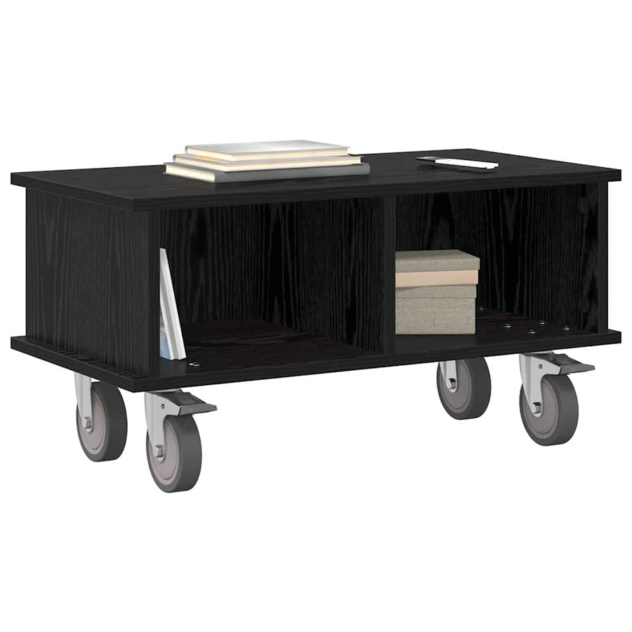 TV-standaard Zwart Eiken 68,5 x 35 x 35 cm Bewerkt hout