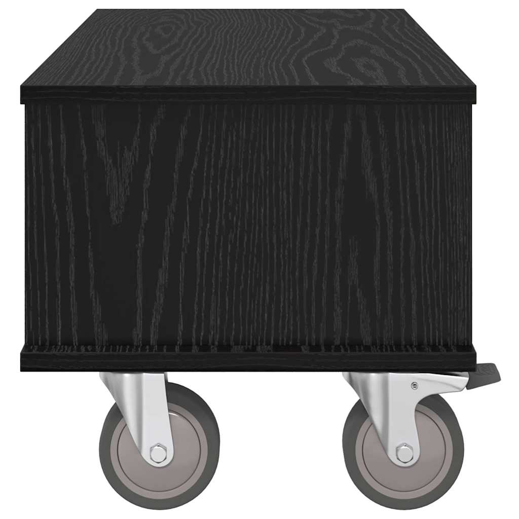 TV-standaard Zwart Eiken 68,5 x 35 x 35 cm Bewerkt hout