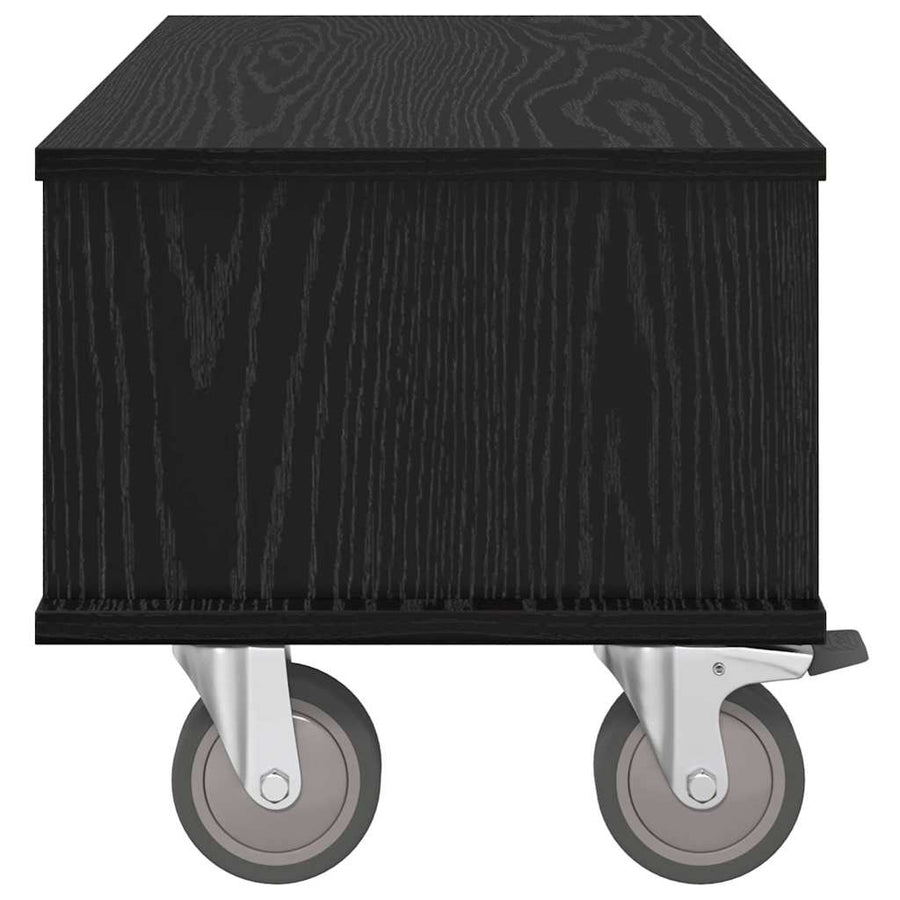 TV-standaard Zwart Eiken 68,5 x 35 x 35 cm Bewerkt hout