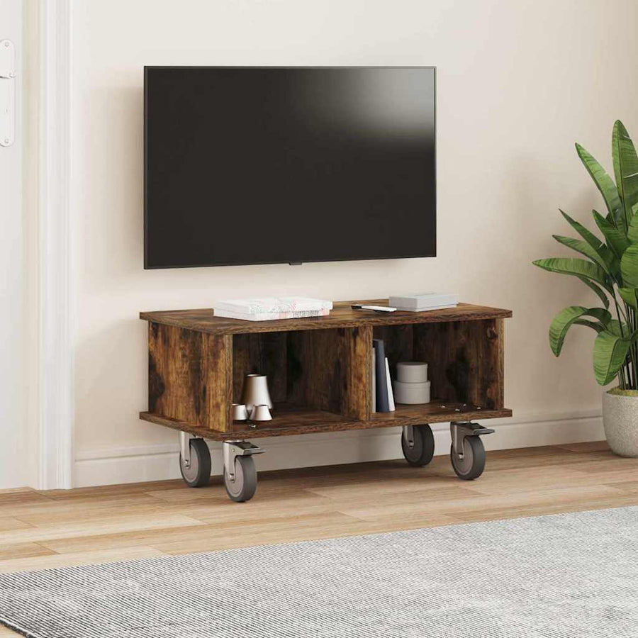 TV-standaard Gerookt eiken 68,5 x 35 x 35 cm Bewerkt hout
