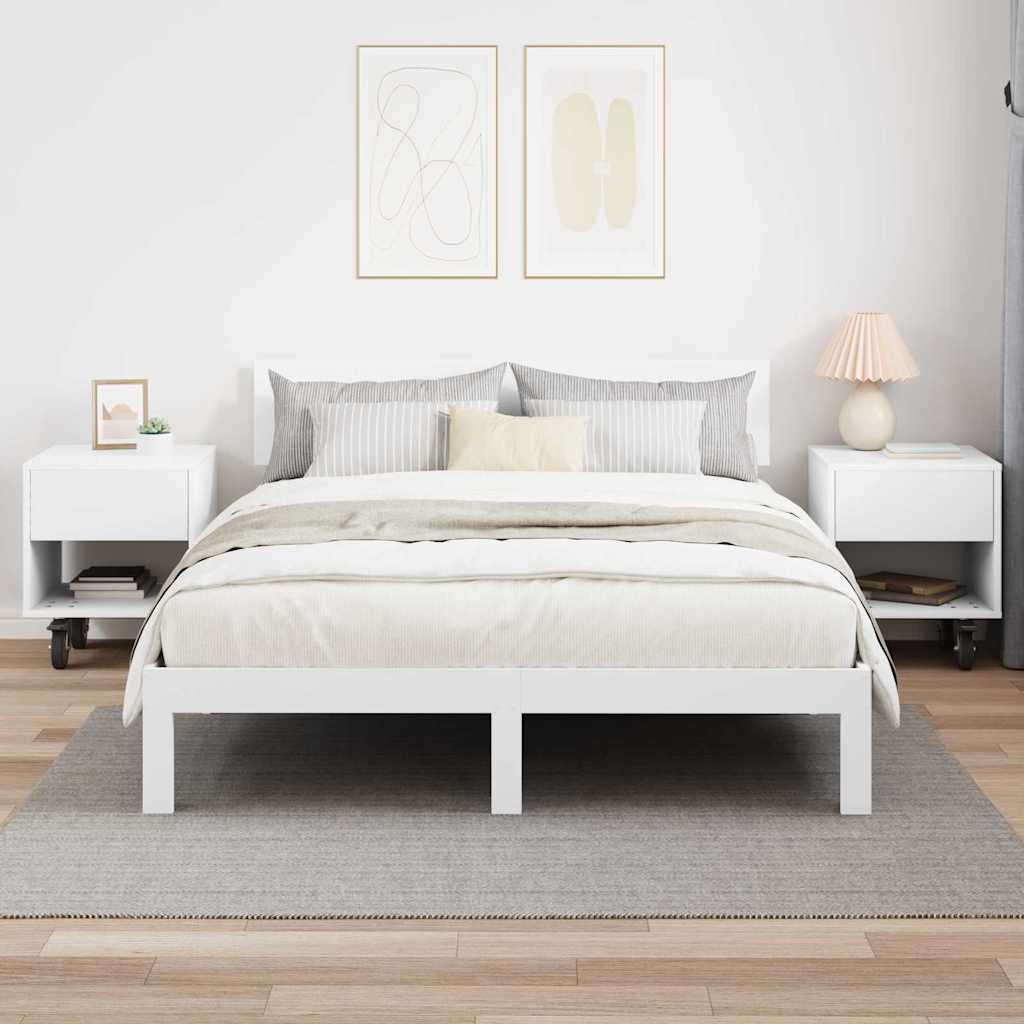 Nachtkastje 2 pcs Wit 40,5 x 40 x 48 cm Bewerkt hout