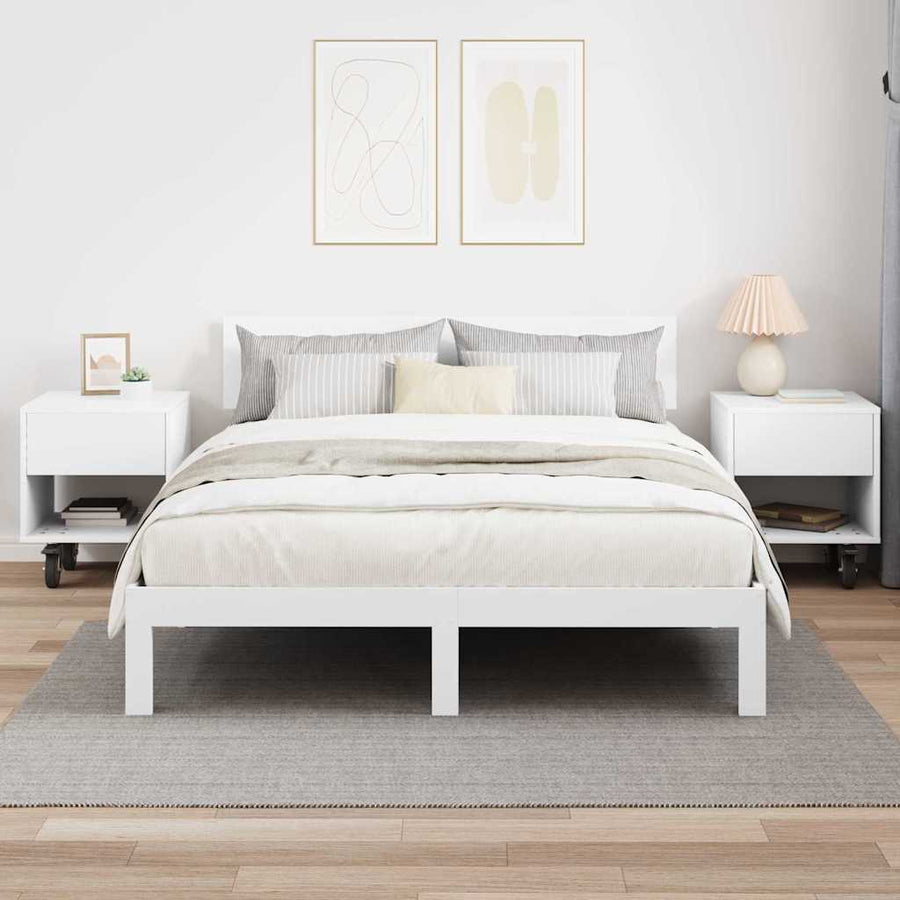 Nachtkastje 2 pcs Wit 40,5 x 40 x 48 cm Bewerkt hout