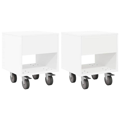 Nachtkastje 2 pcs Wit 40,5 x 40 x 48 cm Bewerkt hout