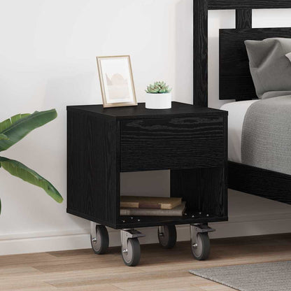 Nachtkastje 2 pcs Zwart Eiken 40,5 x 40 x 48 cm Bewerkt hout