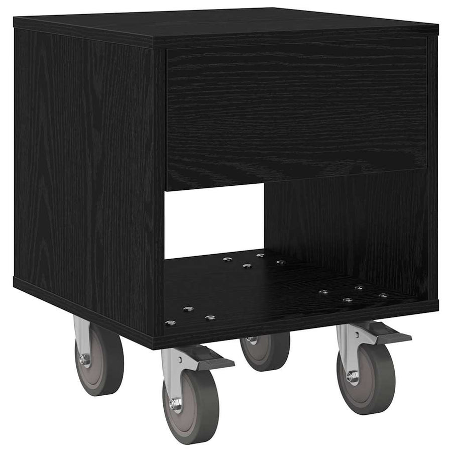 Nachtkastje 2 pcs Zwart Eiken 40,5 x 40 x 48 cm Bewerkt hout