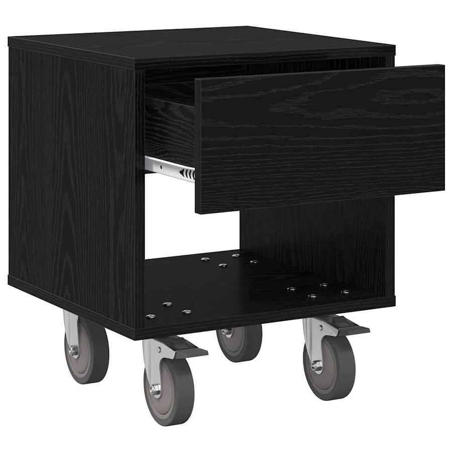 Nachtkastje 2 pcs Zwart Eiken 40,5 x 40 x 48 cm Bewerkt hout