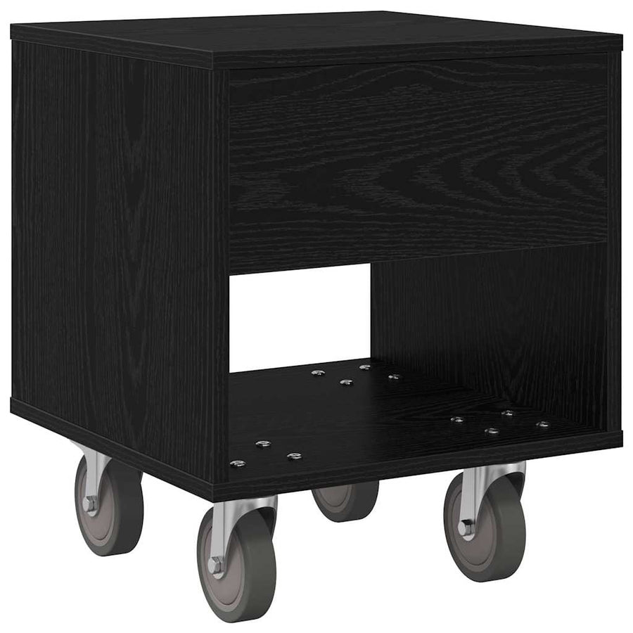 Nachtkastje 2 pcs Zwart Eiken 40,5 x 40 x 48 cm Bewerkt hout