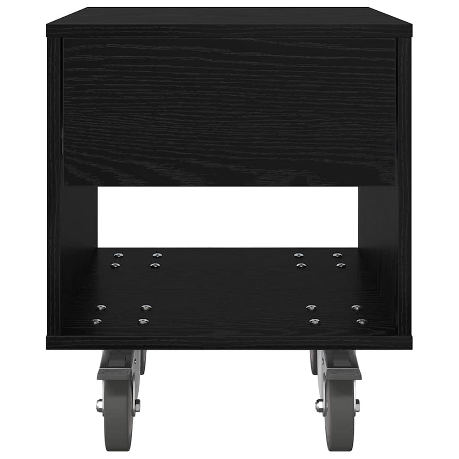 Nachtkastje 2 pcs Zwart Eiken 40,5 x 40 x 48 cm Bewerkt hout