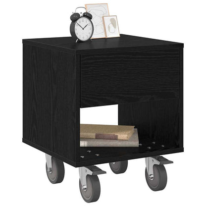 Nachtkastje 2 pcs Zwart Eiken 40,5 x 40 x 48 cm Bewerkt hout
