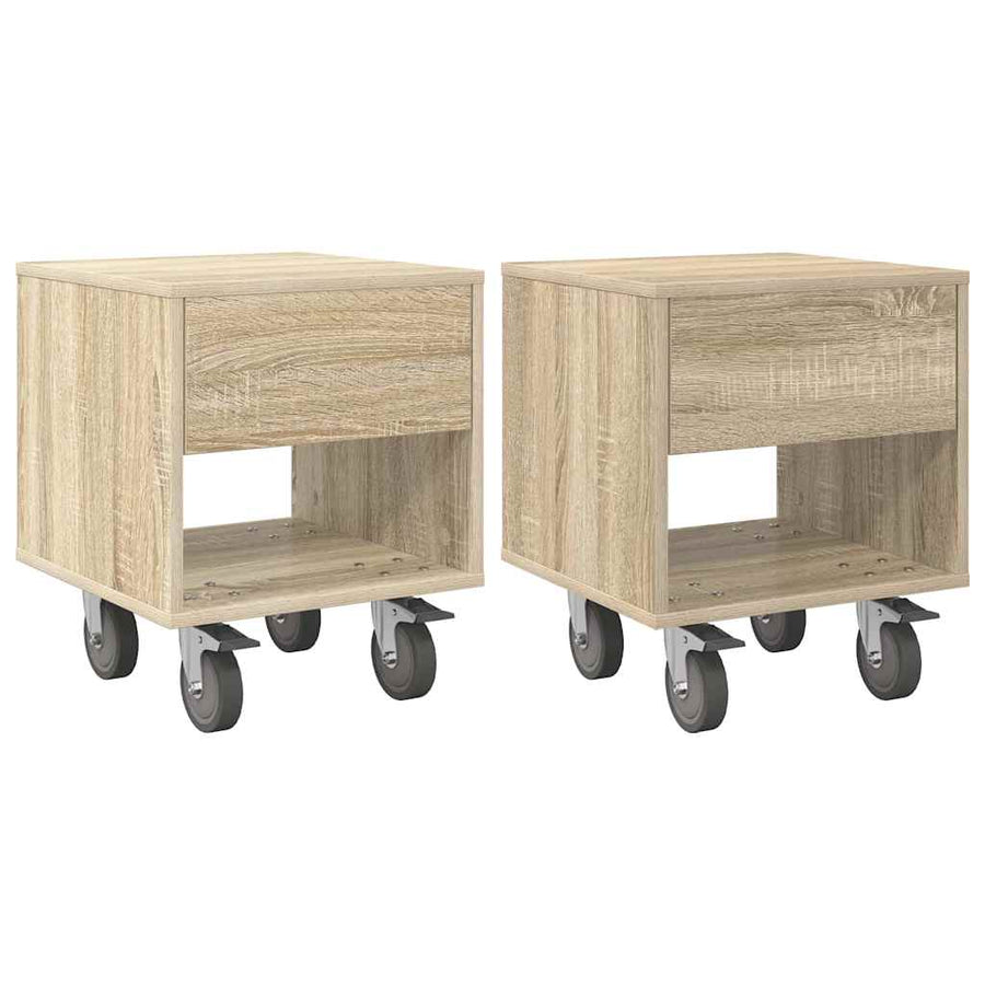 Nachtkastje 2 pcs Sonoma Eiken 40,5 x 40 x 48 cm Bewerkt hout