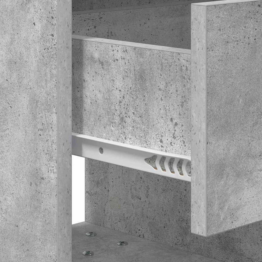 Nachtkastje Beton Grijs 40,5 x 40 x 48 cm Bewerkt hout