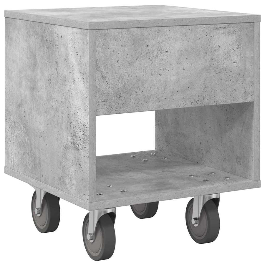 Nachtkastje Beton Grijs 40,5 x 40 x 48 cm Bewerkt hout