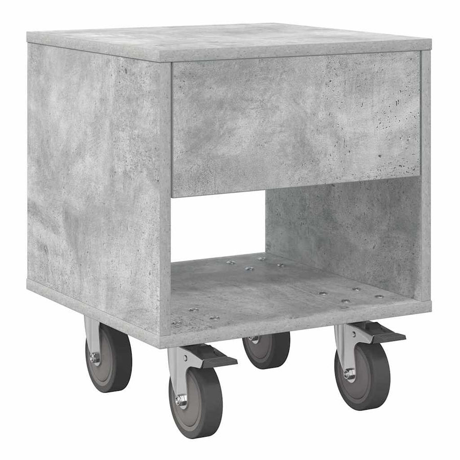 Nachtkastje 2 pcs Beton Grijs 40,5 x 40 x 48 cm Bewerkt hout