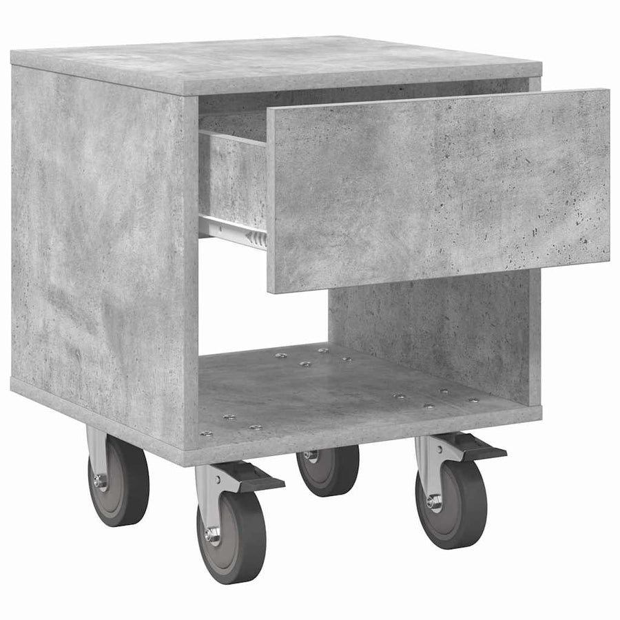 Nachtkastje 2 pcs Beton Grijs 40,5 x 40 x 48 cm Bewerkt hout