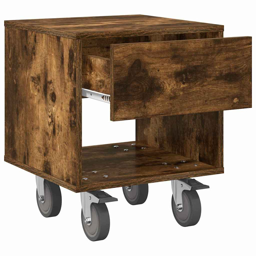 Nachtkastje Gerookt eiken 40,5 x 40 x 48 cm Bewerkt hout