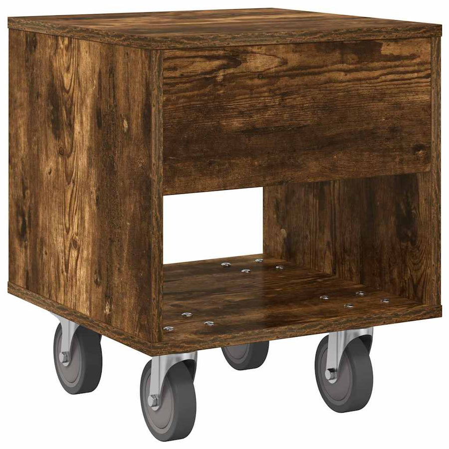 Nachtkastje Gerookt eiken 40,5 x 40 x 48 cm Bewerkt hout