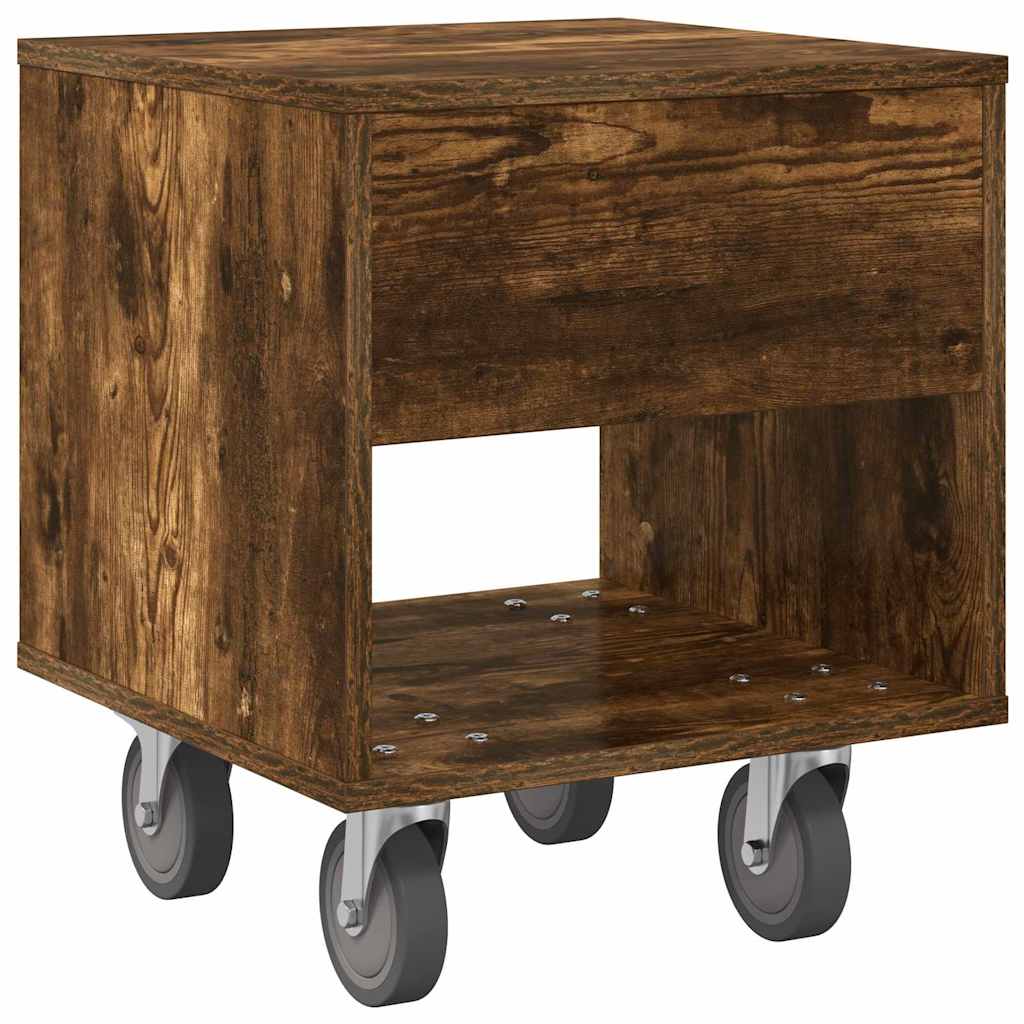 Nachtkastje 2 pcs Gerookt eiken 40,5 x 40 x 48 cm Bewerkt hout