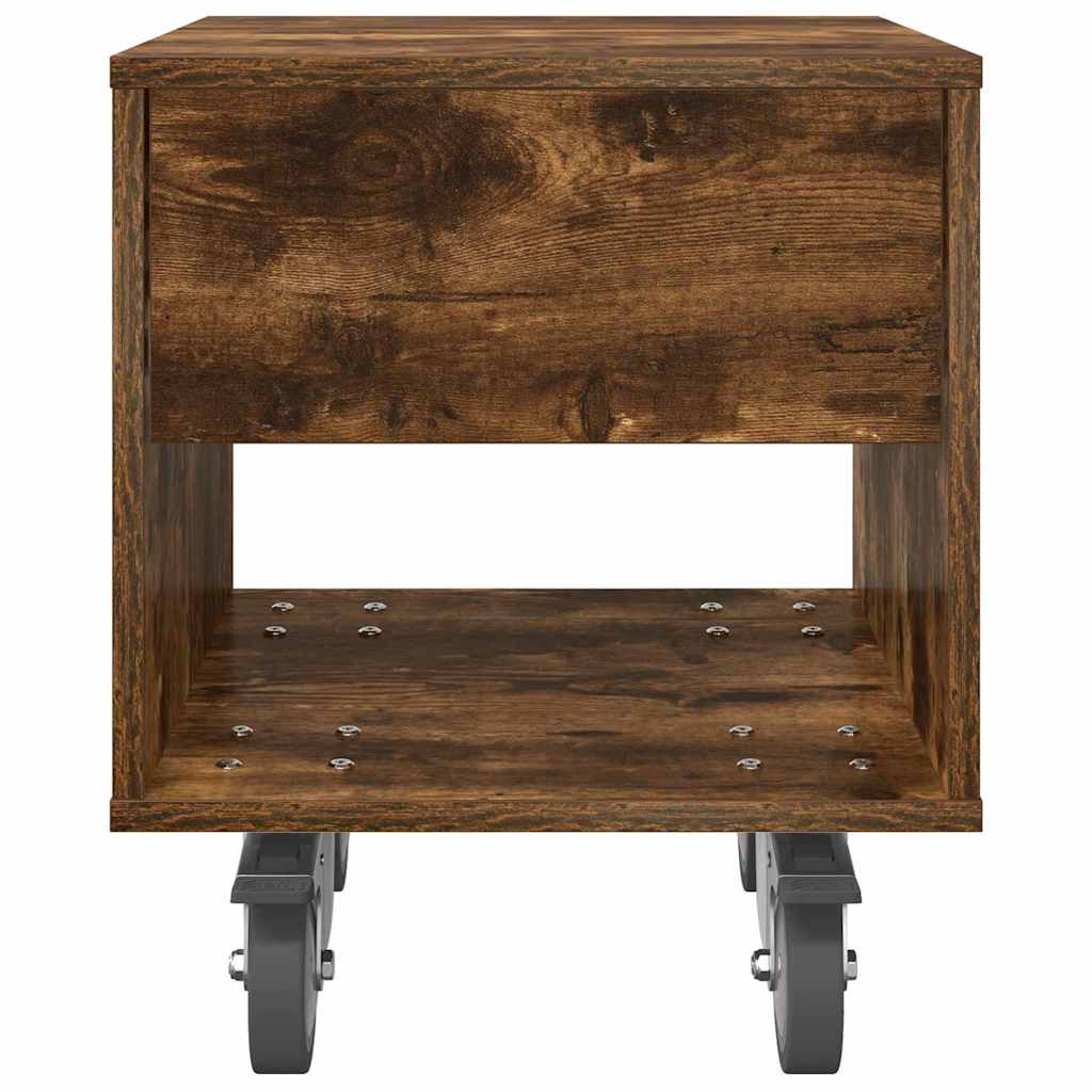 Nachtkastje 2 pcs Gerookt eiken 40,5 x 40 x 48 cm Bewerkt hout
