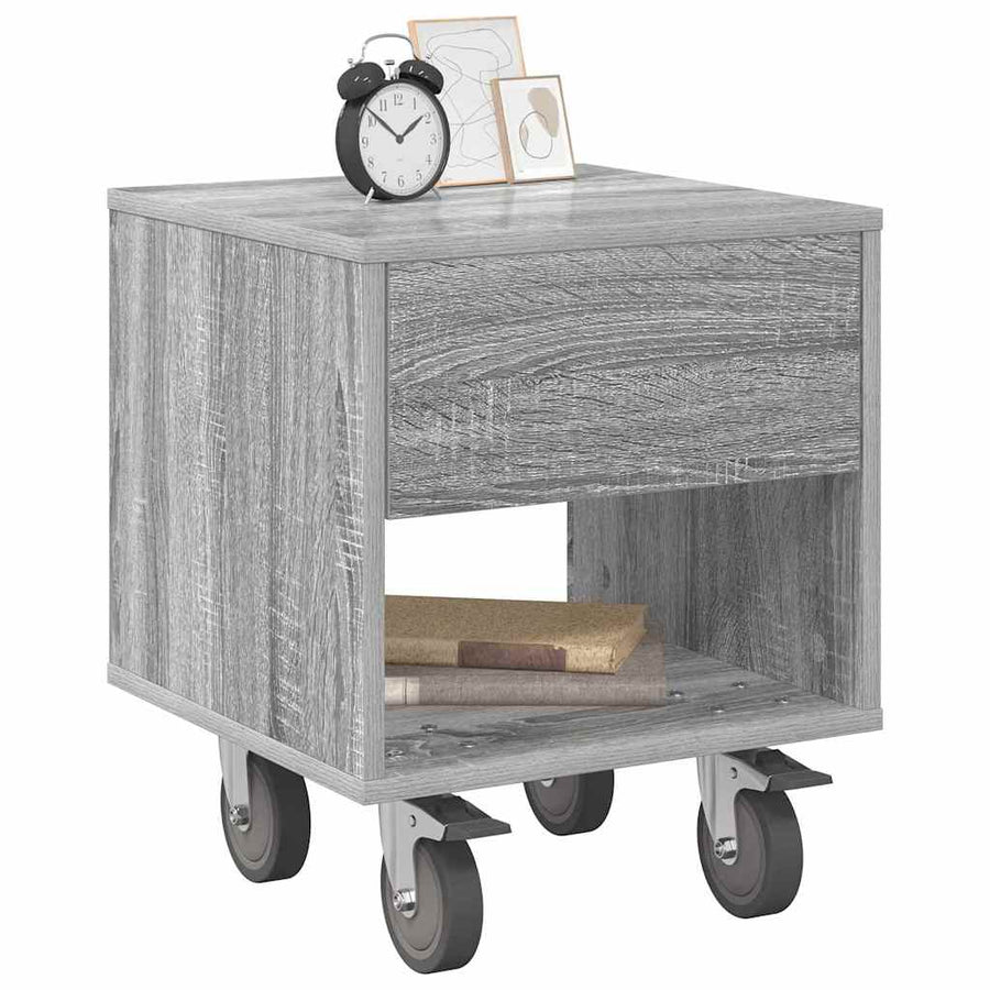 Nachtkastje Grijs Sonoma 40,5 x 40 x 48 cm Bewerkt hout