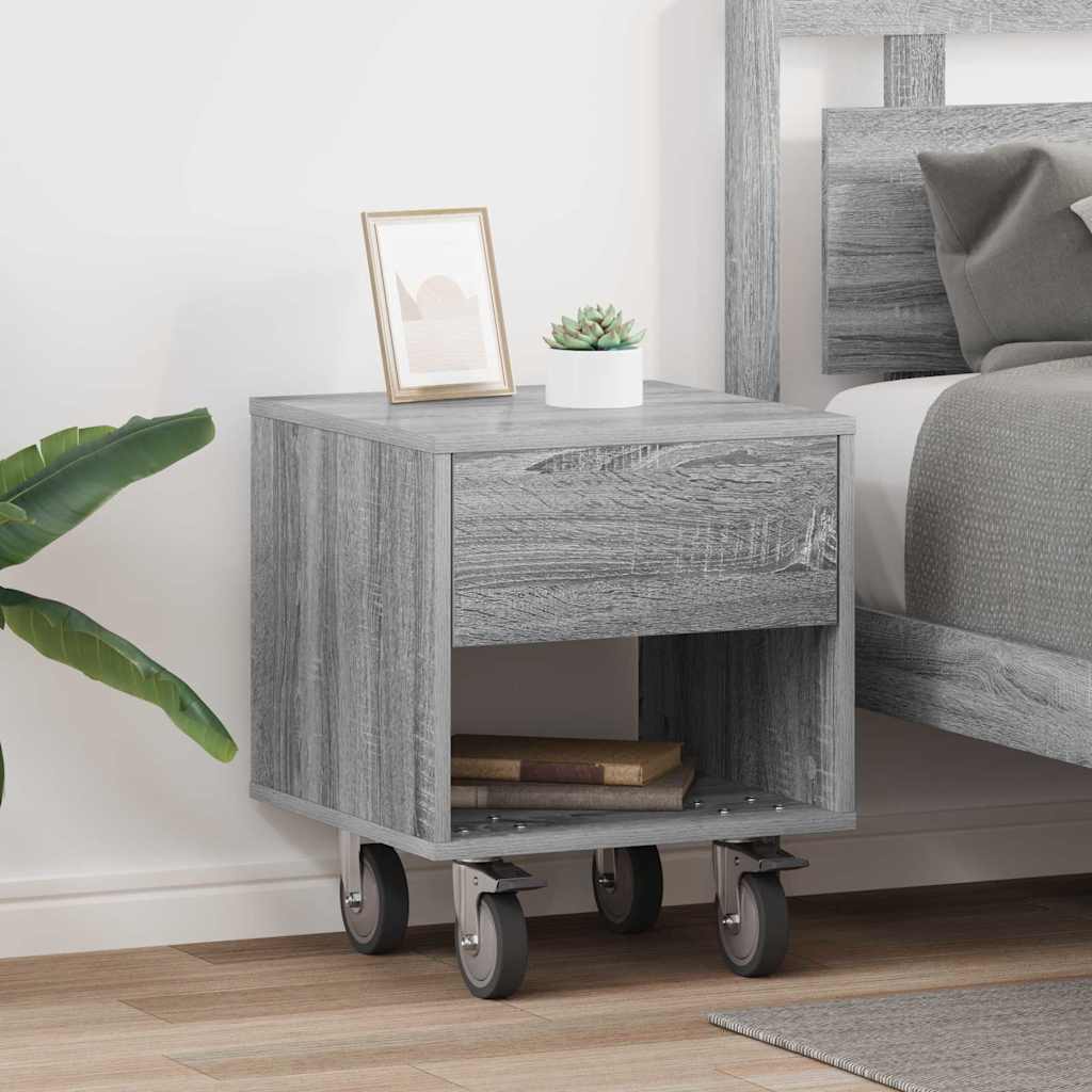 Nachtkastje 2 pcs Grijs Sonoma 40,5 x 40 x 48 cm Bewerkt hout