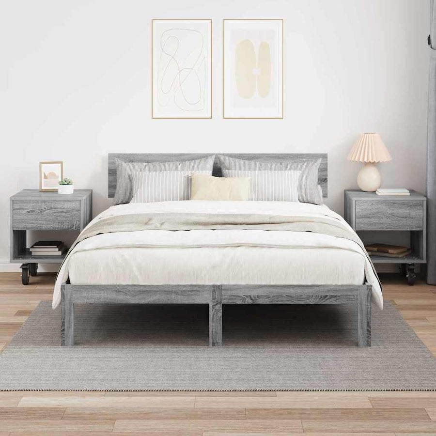 Nachtkastje 2 pcs Grijs Sonoma 40,5 x 40 x 48 cm Bewerkt hout