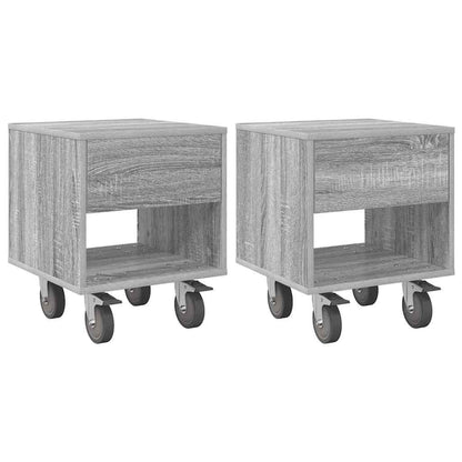 Nachtkastje 2 pcs Grijs Sonoma 40,5 x 40 x 48 cm Bewerkt hout