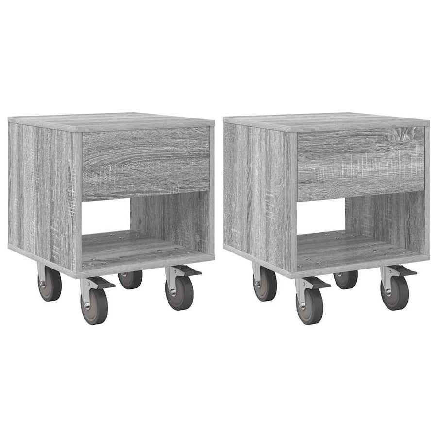 Nachtkastje 2 pcs Grijs Sonoma 40,5 x 40 x 48 cm Bewerkt hout
