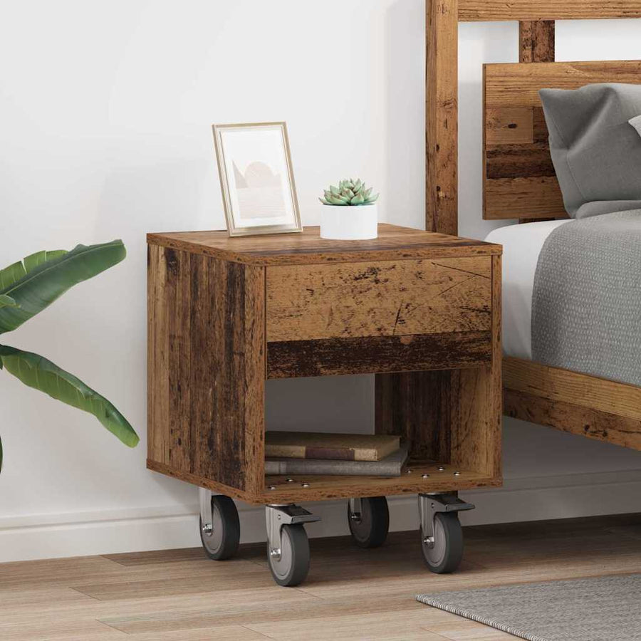 Nachtkastje 2 pcs Oudhout 40,5 x 40 x 48 cm Bewerkt hout