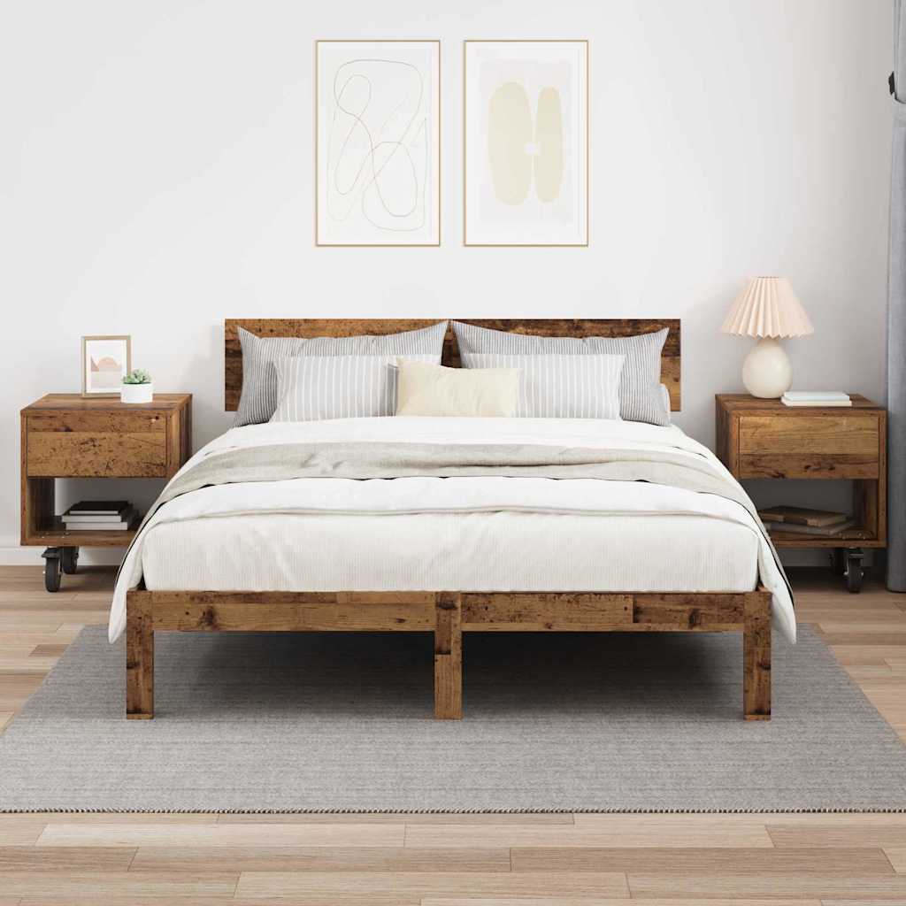 Nachtkastje 2 pcs Oudhout 40,5 x 40 x 48 cm Bewerkt hout